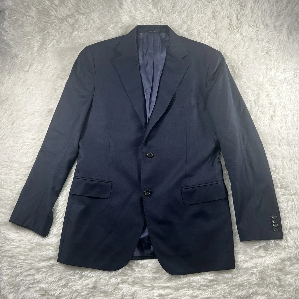 Suitsupply Wool Blazer Mens Size 40R Navy Vitale Barberis‎ Canonico Super 110s